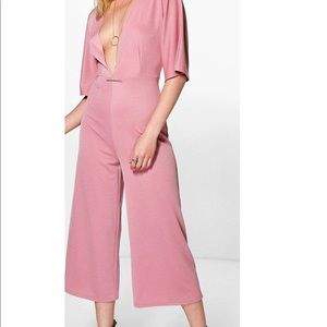 Boohoo Rose Pink Culotte Jumpsuit